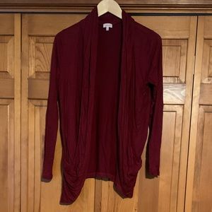 Light weight, red cardigan with pockets